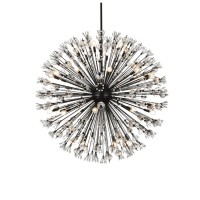 Vera 50 Inch Crystal Starburst Round Pendant In Black