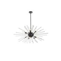 Sienna 46 Inch Crystal Rod Pendant In Black