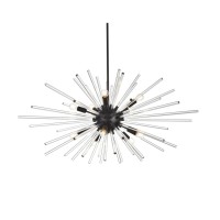 Sienna 46 Inch Crystal Rod Pendant In Black