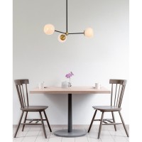 Briggs 32 Inch Pendant In Black And Brass With White Shade