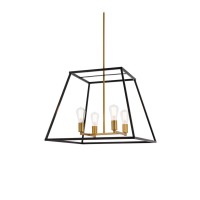 Declan 24 Inch Pendant In Black And Brass