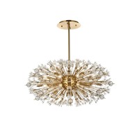 Vera 42 Inch Crystal Starburst Oval Pendant In Gold