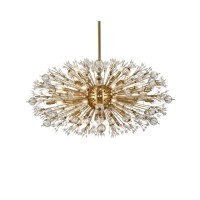 Vera 42 Inch Crystal Starburst Oval Pendant In Gold