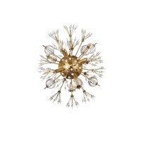 Vera 19 Inch Crystal Starburst Wall Sconce In Gold