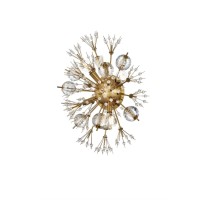 Vera 19 Inch Crystal Starburst Wall Sconce In Gold