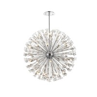 Vera 50 Inch Crystal Starburst Round Pendant In Chrome