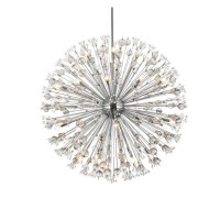 Vera 50 Inch Crystal Starburst Round Pendant In Chrome