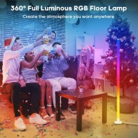 Nopoor Led Corner Lamp Compatible With Alexa, Smart Modern Floor Lamp With Music Sync Corner Floor Lamp, Smart Rgb Corner Lamp With App And Remote Control, 1Pack