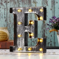 Youzone Retro Led Marquee Letter Lights - Industrial, Vintage Style Light Up Letters Alphabet Sign For Cafe Wedding Birthday Party Christmas Lamp Home Bar Initials Decor - E