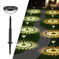 Dikesitu Solar Powered Pathway Lights Outdoor Bright Led Solar Lights Outdoor 4 Pack Waterproof Ip67 Solar Landscape Path Ligh