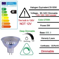 Ukzboss Mr16 Led Bulb Dimmable 120V 110V 5W 2700K Warm White Soft White Spot Light Equivalent To 50W Halogen Bulb For Tracking Light Mr16 Fixture