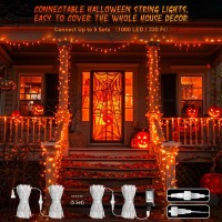 Jmexsuss 66Ft 200 Led Halloween Lights Outdoor Connectable Halloween Orange String Lights Indoor Clear Wire Fall Lights Plug I