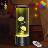 Jellyfish Lamp Aquarium Night Light With Remote Control, Dimmable Mood Light With 17 Colour Changing & 4 Modes Realistic Jellyfish Tank Led Fantasy Lava Lamp For Home Office Decor Gifts Relax