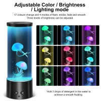 Jellyfish Lamp Aquarium Night Light With Remote Control, Dimmable Mood Light With 17 Colour Changing & 4 Modes Realistic Jellyfish Tank Led Fantasy Lava Lamp For Home Office Decor Gifts Relax