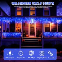 Jmexsuss 388 Ft 400 Led Blue Icicle Lights Outdoor 8 Modes Waterproof Christmas Icicle Lights Outdoor With 80 Drops Blue Chri