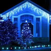 Jmexsuss 388 Ft 400 Led Blue Icicle Lights Outdoor 8 Modes Waterproof Christmas Icicle Lights Outdoor With 80 Drops Blue Chri