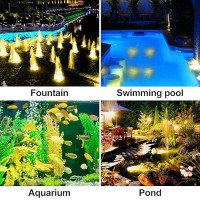 Crepow Solar Pond Lights 18 Led Super Bright Underwater Spotlights Led Submersible Pond Lights Ip68 Waterproof Fountain Lights