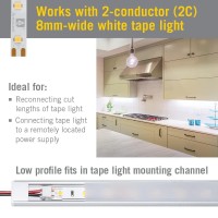 Armacost Lighting Surelock Pro White/Single Color Led Tape To Wire Channel Connector 560823