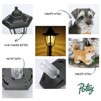 Potey Statues, Solar Sculptures & Statues Outdoor With Solar Lights And Flowerpot Funny Garden Decor Housewarming Gifts Lights For Patio Yard, Balcony Decorations (Dog And Cat)