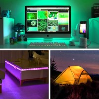 Wobane Rechargeable Led Strip Light 2000Mah Battery Powered Color Changing Strip Light 656Ft Rgb Rope Light With Remote Colo