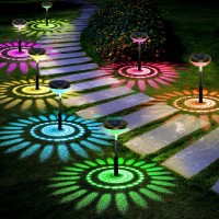 Bright Solar Pathway Lights 6 Pack,Color Changing+Warm White Led Solar Lights Outdoor,Ip67 Waterproof Solar Path Lights,Solar Powered Garden Lights For Walkway Yard Backyard Lawn Landscape Decor