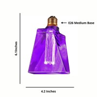 Next Glow Purple Light Bulbs Led Vintage Light Bulb 35W Equivalent 20W Ice Shaped E26 Led Bulb Medium Base Dimmable Warm Ligh