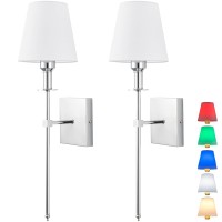 Jengush Wall Light Battery Operated Sconce Set Of 2,Not Hardwired Fixture,Battery Powered Wall Sconce With Remote Dimmable Light Bulb,Easy To Install Not Wires,For Bedroom, Lounge, Farmhouse