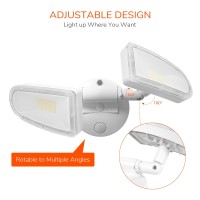 Jjc 3700Lm Dusk To Dawn Flood Light,32W Led Security Lights Outdoor,Innovative 2 Head Motion Design, 5700K, Ip65 Waterproof, For Garage, Yard (Not Solar Powered)