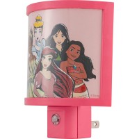 Disney Princess Wrap Shade Led Night Light Plugin Dusk To Dawn Girls Bedroom Decor Ambient Lighting Sleep Light Ideal For