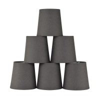 Lampwell Valo Clipon Chandelier Fabric Lamp Shades Set Of 6 Small Barrel 52 4 H52 Linen Handmade Traditional Decorat