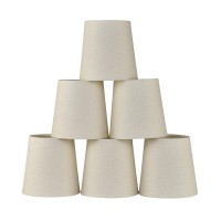 Lampwell Valo Clipon Chandelier Fabric Lamp Shades Set Of 6 Small Barrel 52 4 H52 Linen Handmade Traditional Decorat