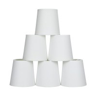 Lampwell Valo Clip-On Chandelier Fabric Lamp Shades,Set Of 6,Small Barrel,5.2