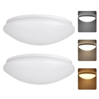 Led Flush Mount Ceiling Light Fixture, 18W 13 Inch Round Ceiling Light Surface Mount, 3 Color Temperature Dimmable Led Ceiling Lamp For Bedroom, Living Room, Hallway, Stairwell, Corridor - 2 Pack