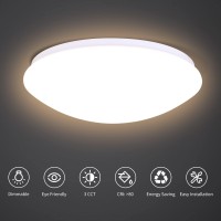 Led Flush Mount Ceiling Light Fixture, 18W 13 Inch Round Ceiling Light Surface Mount, 3 Color Temperature Dimmable Led Ceiling Lamp For Bedroom, Living Room, Hallway, Stairwell, Corridor - 2 Pack