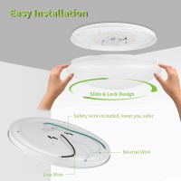 Led Flush Mount Ceiling Light Fixture, 18W 13 Inch Round Ceiling Light Surface Mount, 3 Color Temperature Dimmable Led Ceiling Lamp For Bedroom, Living Room, Hallway, Stairwell, Corridor - 2 Pack