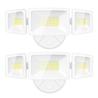 Olafus 55W Flood Lights Outdoor 2 Pack, Switch Controlled Led Security Lights 5500Lm, 6500K Outside Floodlight, Ip65 Waterproof Exterior Light Fixture For House, Yard, Garage, Wall/Eave Mount White