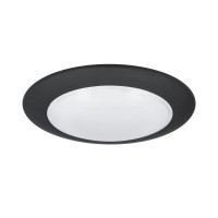 Luminance Led Flush Mount Disk Light | Energy Star Dimmable Ceiling Fixture For Hallway, Living Room, Kitchen | Indoor/Outdoor Lighting With Modern Low Profile Design, Black And White, 7.5 Inches