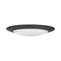 Luminance Led Flush Mount Disk Light | Energy Star Dimmable Ceiling Fixture For Hallway, Living Room, Kitchen | Indoor/Outdoor Lighting With Modern Low Profile Design, Black And White, 7.5 Inches