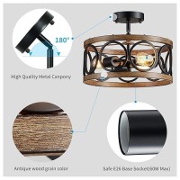 Xingqi Semi Flush Mount Ceiling Light Fixture Modern 3Light Farmhouse Ceiling Lights For Bedroom Living Room Dining Room Entry