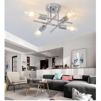 Ridiss Semi Flush Mount Ceiling Light, E26 Sputnik Chandelier Lighting 4-Lights Kitchen Flush Mount Light Fixture For Dining,Room Living,Room Bedroom, Foyer