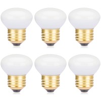 Haraqi 6 Pack 25R14 Reflector Short Neck Incandescent Light Bulb, R14 25 Watt 120V Dimmable E26 Standard Medium Base Frosted Mini-Reflector Light Bulb