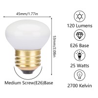 Haraqi 6 Pack 25R14 Reflector Short Neck Incandescent Light Bulb, R14 25 Watt 120V Dimmable E26 Standard Medium Base Frosted Mini-Reflector Light Bulb