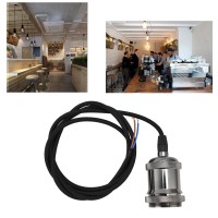 1.5M Plug In Pendant Light Cord Kit, E26, E27 Vintage Lamp Socket Kit For Home Diy Light Fixtures Black