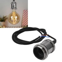 1.5M Plug In Pendant Light Cord Kit, E26, E27 Vintage Lamp Socket Kit For Home Diy Light Fixtures Black