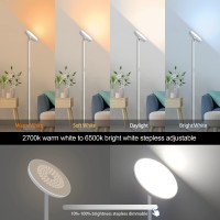 Floor Lamp,42W 3700Lm Modern Torchiere Sky Led Lamps,Super Bright Tall Standing Pole Light With Remote,5 Color Temperatures,Memory Function & Touch Control For Living Room,Bedroom,Office(White)