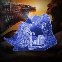 S Suniness Godzilla Vs King Kong Toys King Of Monsters Colorchanging Led Night Light 3D Illusion Remote Control Smart Touch De