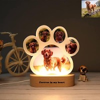 Asd Jewerly Personalised Dog Paw Photo Light, Acrylic Panel Night Light Decoration, Christmas Birthday Gift, Gift For Animal Lovers