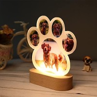 Asd Jewerly Personalised Dog Paw Photo Light, Acrylic Panel Night Light Decoration, Christmas Birthday Gift, Gift For Animal Lovers