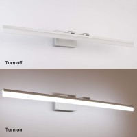 Solfart Modern Bathroom Lighting Fixtures Rotating Led Lights Vanity Lights Over Mirror 47.3 Inch Silver Finishing With Acrylic