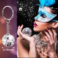 Mtlee 24 Pack Mini Mirror Disco Ball Keychain Last Disco Bachelorette Retro 60S 70S Disco Keychain For Party Favors Set Cowgirl